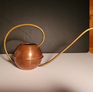 Antique Vintage English Copper small watering can with Brass Handle